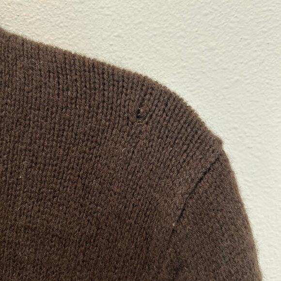 Ralph Lauren 100% wool choclocate Brown button belted long cardigan sweater M - Picture 6 of 7